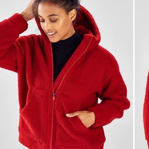 Fabletics cozy bright teddy jacket with pockets